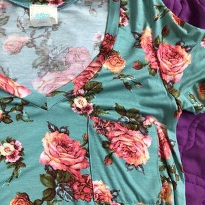 Freeloader Knit Floral Top, XS, Sky Floral